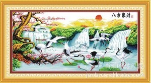 八方聚財機繡風景畫 糧油商行的跨界之美